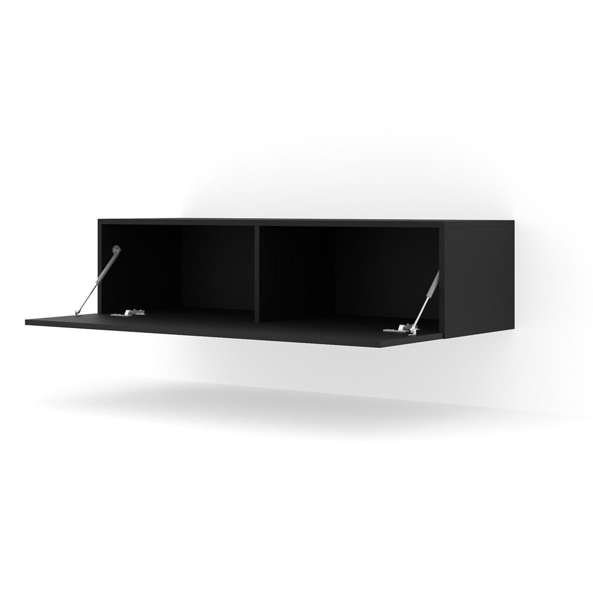 TV-MÖBEL Bali Mattschwarz - Schwarz, Holzwerkstoff (120/30/40cm) - Petits-meubles