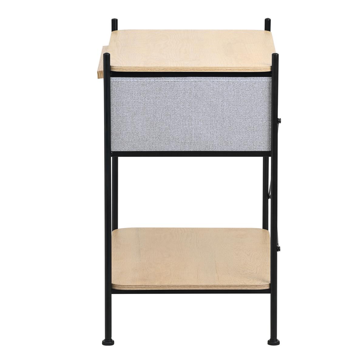 REGAL mit Schublade aus Stoff 62x67,5x42,5 cm Grau - Dunkelgrau/Naturfarben, Holzwerkstoff (62/67.5/42.5cm) - ML-DESIGN