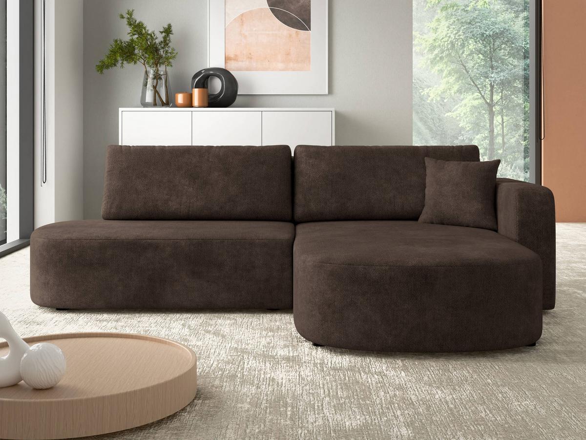 ECKSOFA Zerte, Seite: Rechts - Schwarz/Braun, Holz/Kunststoff (252/175cm) - MIRJAN24