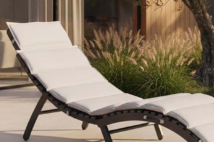 Gartenliege inkl. Auflage Bezug Outdoorstoff grau