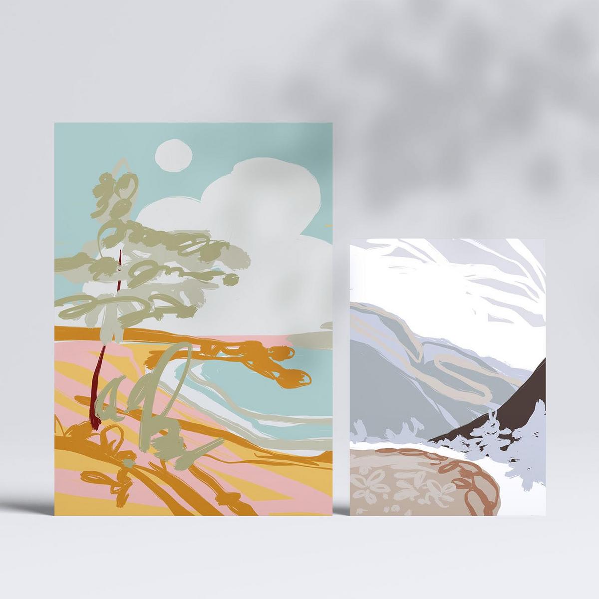 POSTER Set Mit 6 Seashores Frames 2 In Kulissen Abstracts Ästhetische Deko Drucke Für Ihr Wohnzimmer, Schlafzimmer, Zuhause A3 & A4 Rahmenlos - Klar, Papier (29/3cm) - Nacnic