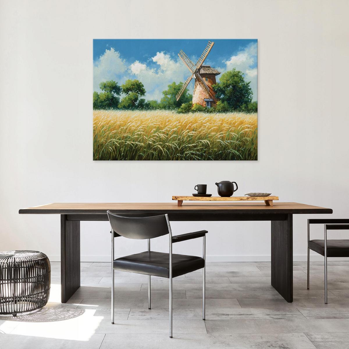 LEINWANDBILD Wiese Blumen Beige 60x40 cm - Multicolor, Holzwerkstoff (60/40cm) - Wallarena