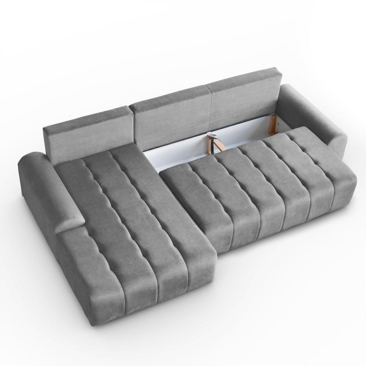 ECKSCHLAFSOFA Costa L dunkelgrau links - Dunkelgrau/Schwarz, Kunststoff/Textil (290/169cm) - Beautysofa