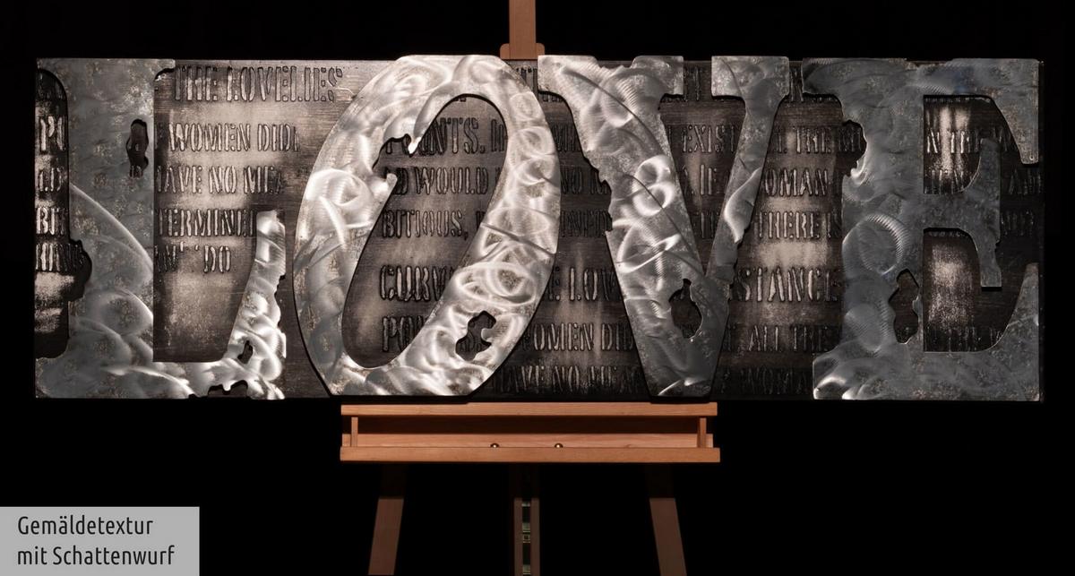 METALLBILD Grau 144/44 cm - Grau, Metall (6/44cm) - KUNSTLOFT