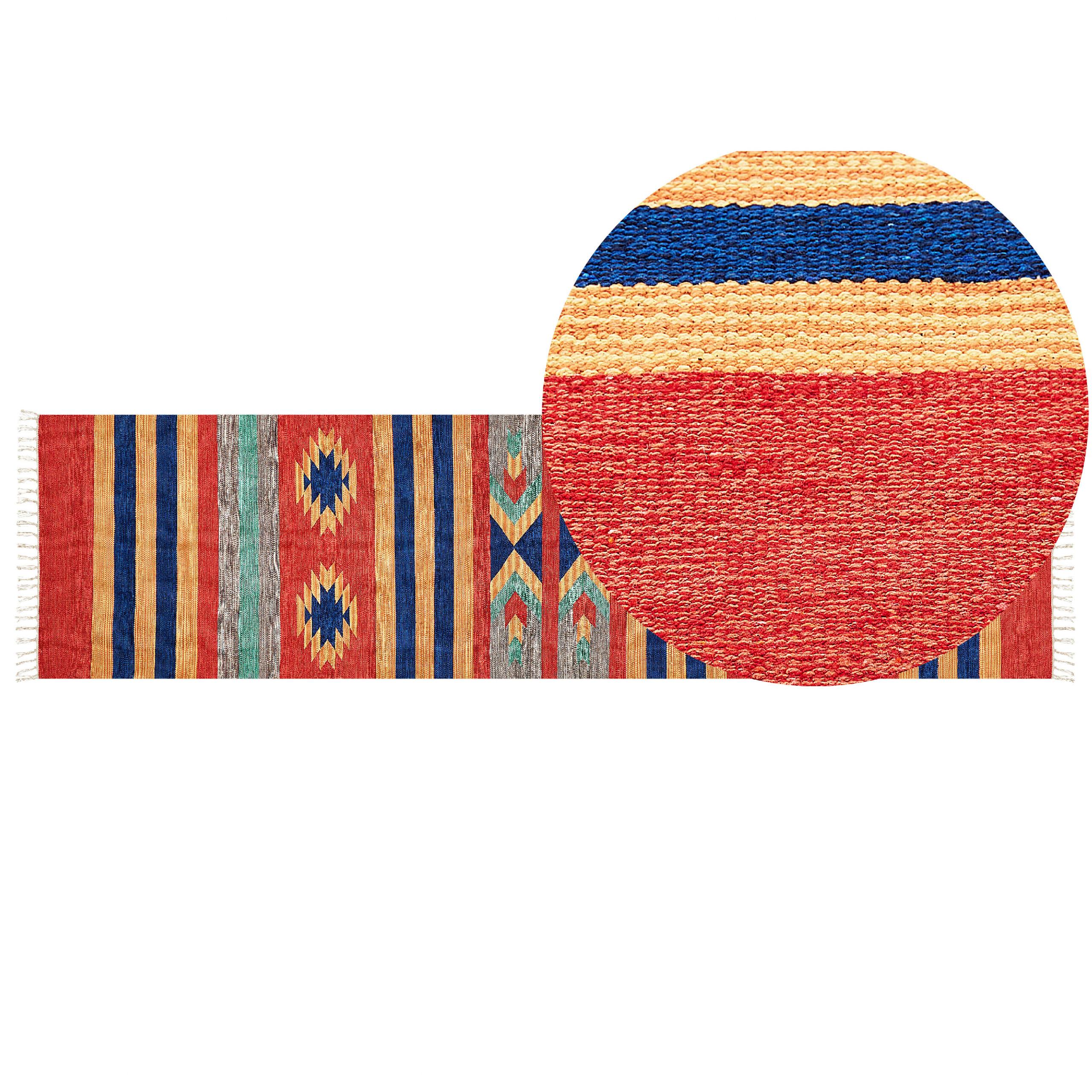 KELIM-TEPPICH Hatis 300/80 cm - Multicolor, Textil (80/300cm) - Beliani