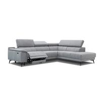 ECKSOFA FIERO 5-Sitzer mit 1 Relaxfunktion, silberfarben - Silberfarben, Holzwerkstoff/Textil (290/228cm) - Wozimo