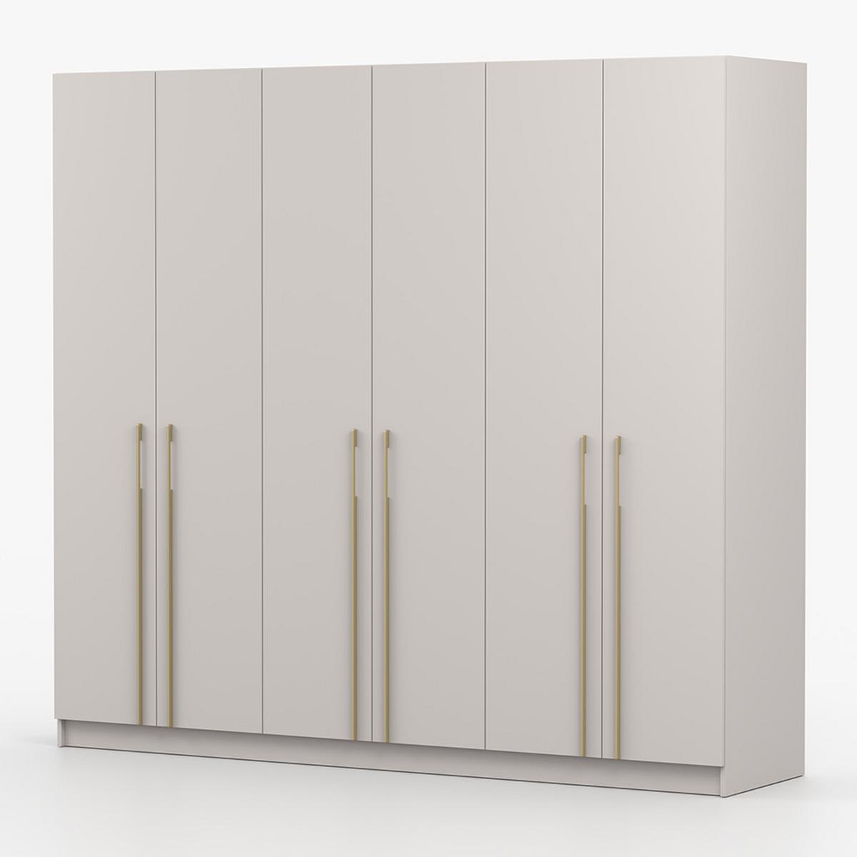DREHTÜRENSCHRANK ROSA 6D 230/210/55 cm 6-türig Kaschmir - Kaschmir/Goldfarben, Holz/Holzwerkstoff (230/210/55cm) - imoebel24