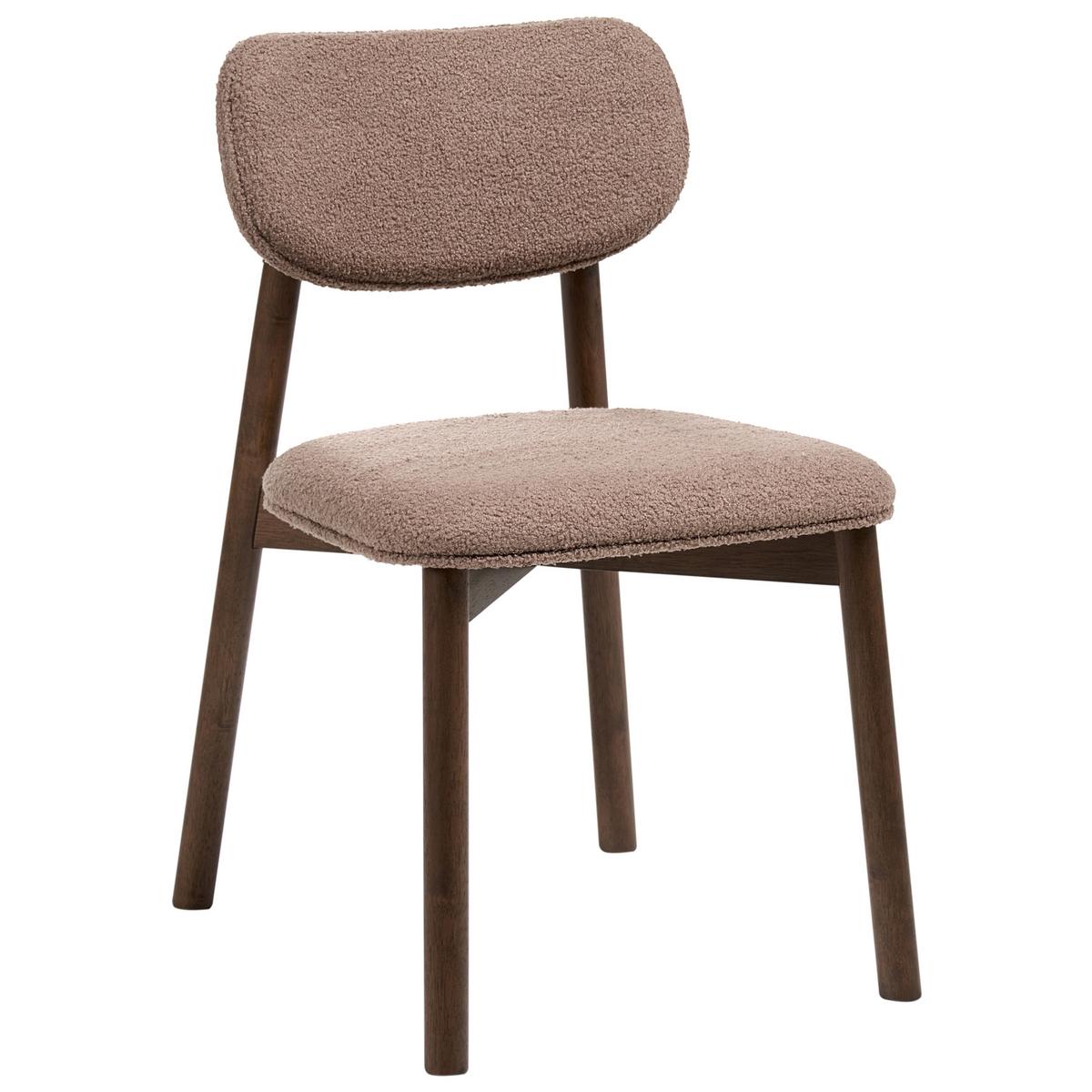 ESSZIMMERSTUHL 2er-Set Bouclé Braun/Taupe Mills - Taupe, Textil (50/80/58cm) - Beliani