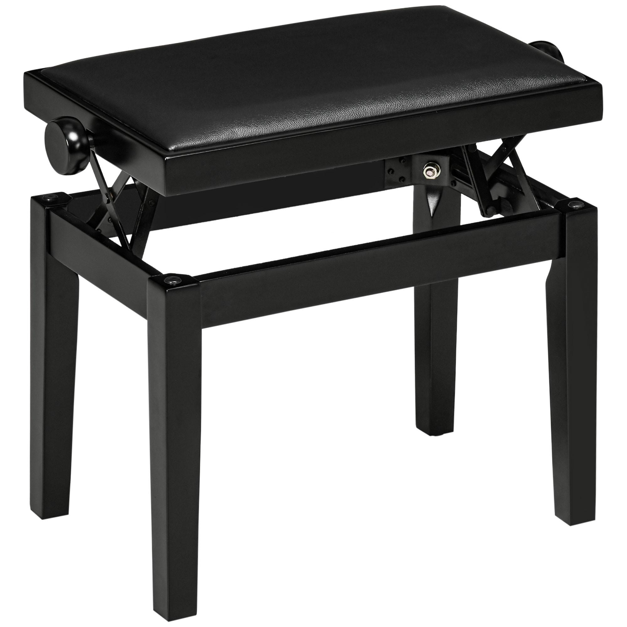 KLAVIERHOCKER, Klavierbank, Schwarz - Schwarz, Holz (33/56/63cm) - HOMCOM