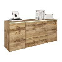 SIDEBOARD Vera 150 mit weißer LED Beleuchtung - Eiche Wotan, Holzwerkstoff (150/66/40cm) - MIRJAN24