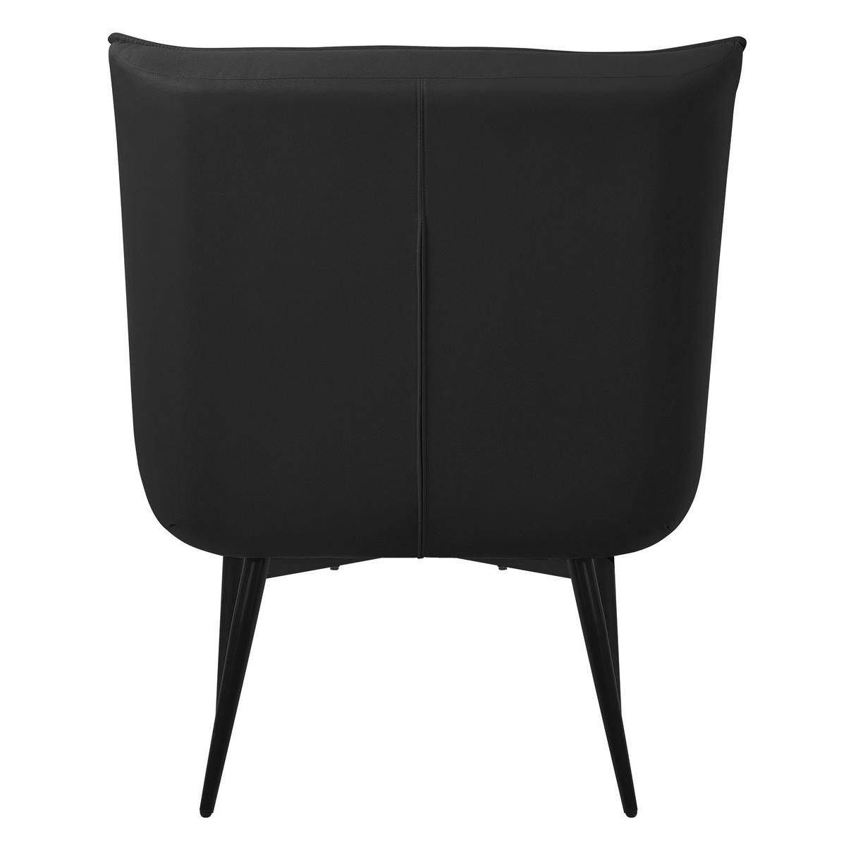 SESSEL Wohnzimmer aus Kunstleder-PU Schwarz Relaxsessel mit Lendenkissen - Schwarz, Metall (97/100/79cm) - ML-DESIGN