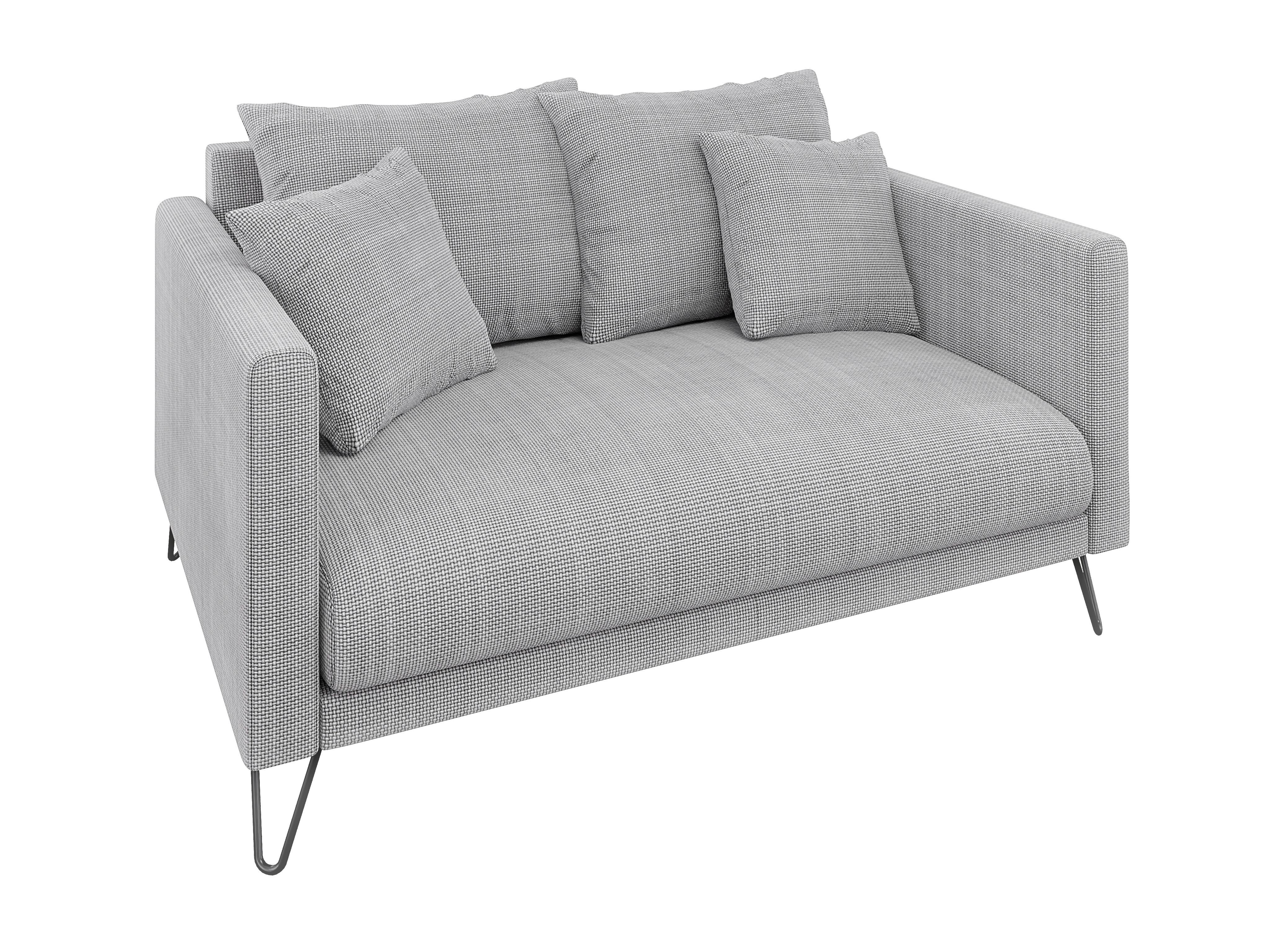 2-SITZER-SOFA Harmony Hellgrau Chenille - Hellgrau/Schwarz, Holz/Textil (140/85/100cm) - S-Style Möbel