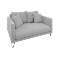 2-SITZER-SOFA Harmony Hellgrau Chenille - Hellgrau/Schwarz, Holz/Textil (140/85/100cm) - S-Style Möbel