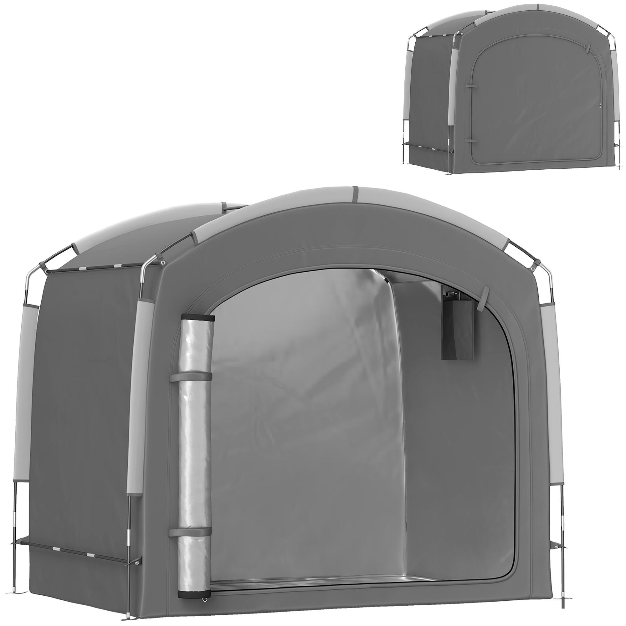 FAHRRADGARAGE Fiberglas Oxford-Gewebe Dunkelgrau - Dunkelgrau, Textil (150/195/220cm) - Outsunny