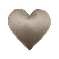 HERZKISSEN Samt&Sonders taupe 35x32 cm - Taupe, Textil (34/32cm) - beties Heimtextil