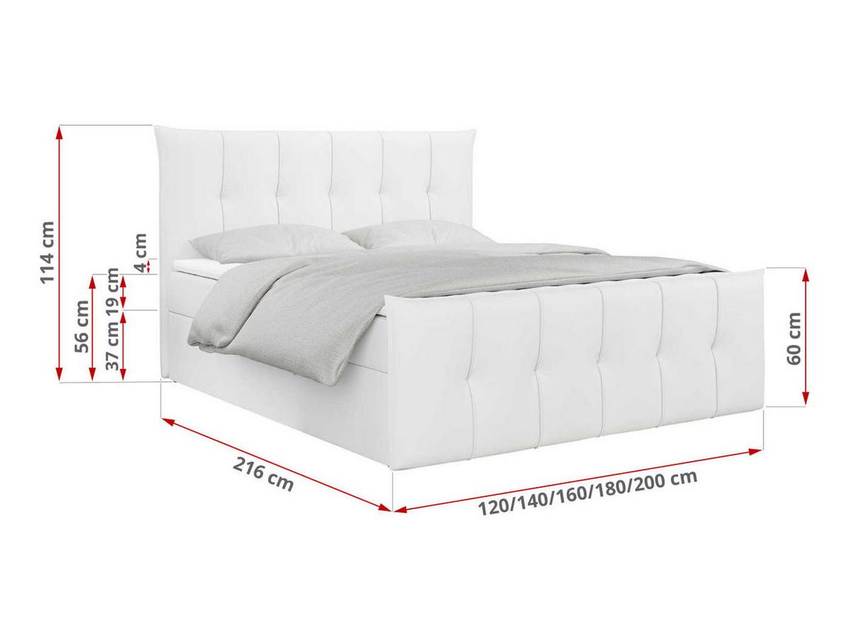 BOXBETT PREMIUM 11 140/200 Weiß Kunstleder - H3 - Weiß, Holz/Textil (140/200cm) - MKS