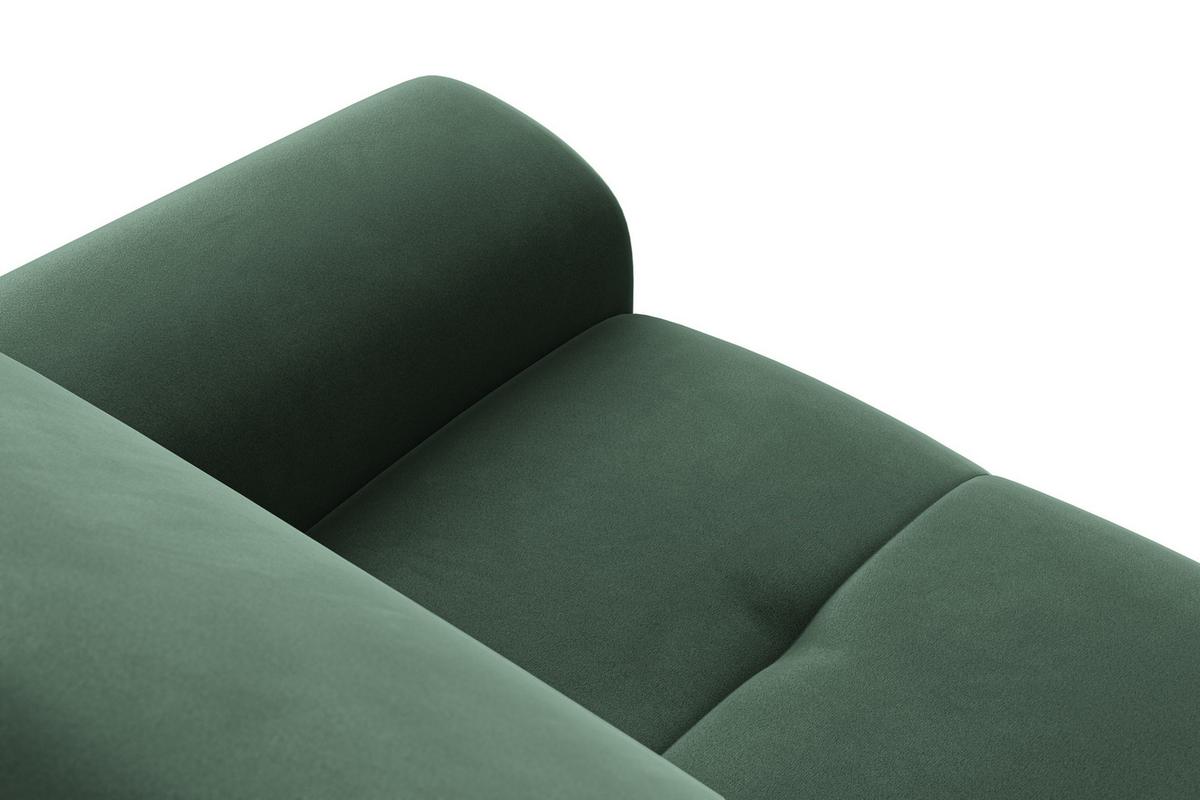 SOFA FIERO 3-Sitzer, Grüner Veloursstoff - Schwarz/Grün, Holz/Textil (212/82/103cm) - Courtois Laville