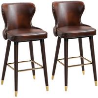 BARHOCKER, Holz, Metall Kunstleder Braun - Braun, Holz (53/101/52cm) - HOMCOM