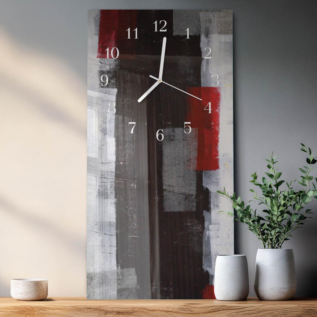 WANDUHR aus Glas 30x60 cm - Abstraktion - Multicolor, Glas (30/60/0.4cm) - TULUP
