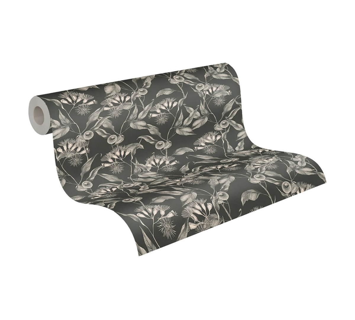 VLIESTAPETE Grau 53/1005 cm - Schwarz, Textil (53/1cm) - KUNSTLOFT