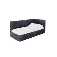 EINZELLBETT Jugendbett mit Bettkasten und Matratze H3/H4, Links - MULY 100x200 Dunkelgrau - Dunkelgrau, Holzwerkstoff/Textil (100/200cm) - ALTDECOR
