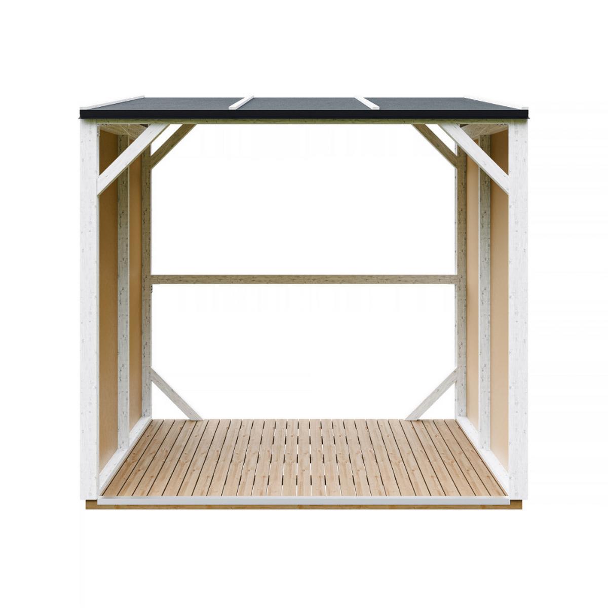 BRENNHOLZLAGER 2,54 m², Kaminholzunterstand mit ~4,4 m³ Lagerkapazität - Hellgelb, Holz (118/220/215cm) - Timbela
