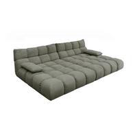 BIG SOFA VIVIEN Grün Cord - Schwarz/Olivgrün, Kunststoff/Textil (296/85/178cm) - KAWOLA