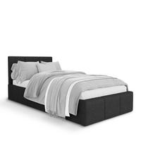 POLSTERBETT für Schlafzimmer Bett mit Stauraum Graphit 90x200 - Graphitfarben, Holzwerkstoff/Metall (90/200cm) - Muralo