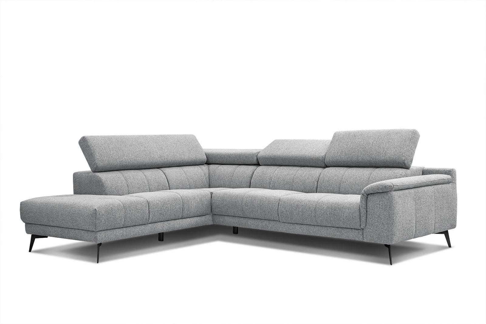 ECKSOFA FIERO 5-Sitzer, silberfarben - Silberfarben/Schwarz, Holzwerkstoff/Textil (158/269cm) - Wozimo