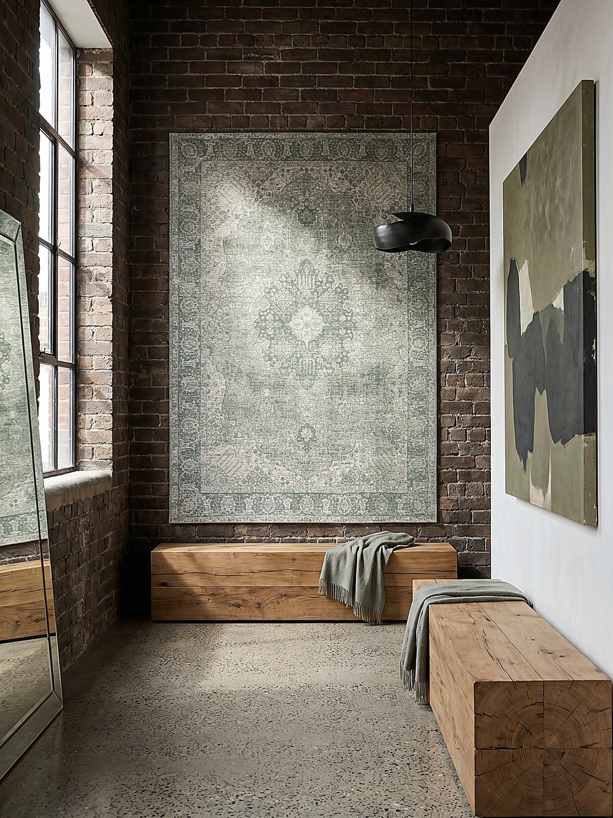 TEPPICH COQUET, im Vintage-Stil, Grün, 200 x 290 cm - Grün, Textil (290/200cm) - KADIMA DESIGN