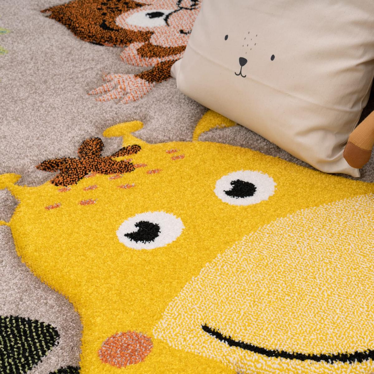 KINDERTEPPICH, mit Dschungel-Motiv, aus Polypropylen, Beige, 140 x 200 cm - Beige, Textil (200/140cm) - KADIMA DESIGN