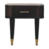 NACHTTISCH mit Samt-Mokka-Finish, 1 Schublade, T-Bar-Griffe, dunkelbraun - Dunkelbraun, Holz (45/46/35cm) - Artisan Furniture
