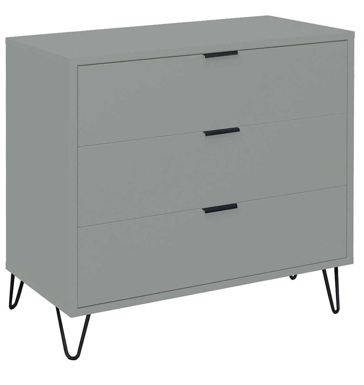 KOMMODE Erna 81x45x82 Pinie Green matt Lack - Grün, Holzwerkstoff (81/82/45cm) - 58aufmkessel