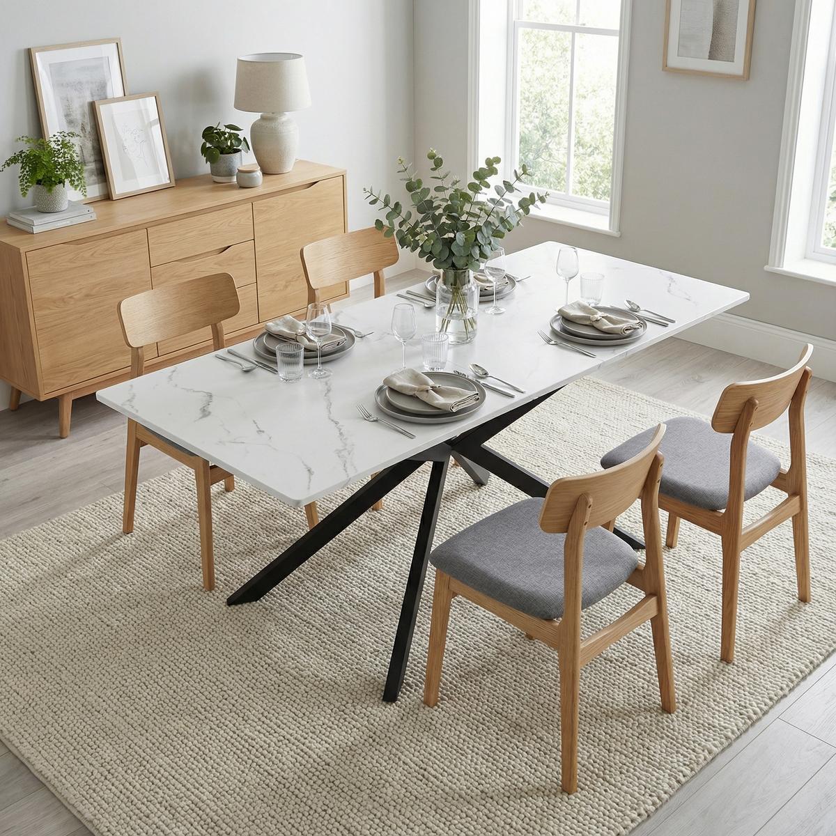 ESSTISCH ausziehbar 150–180 cm in Marmor-Optik - Grau, Holzwerkstoff (70/180/76cm) - Urban Meuble