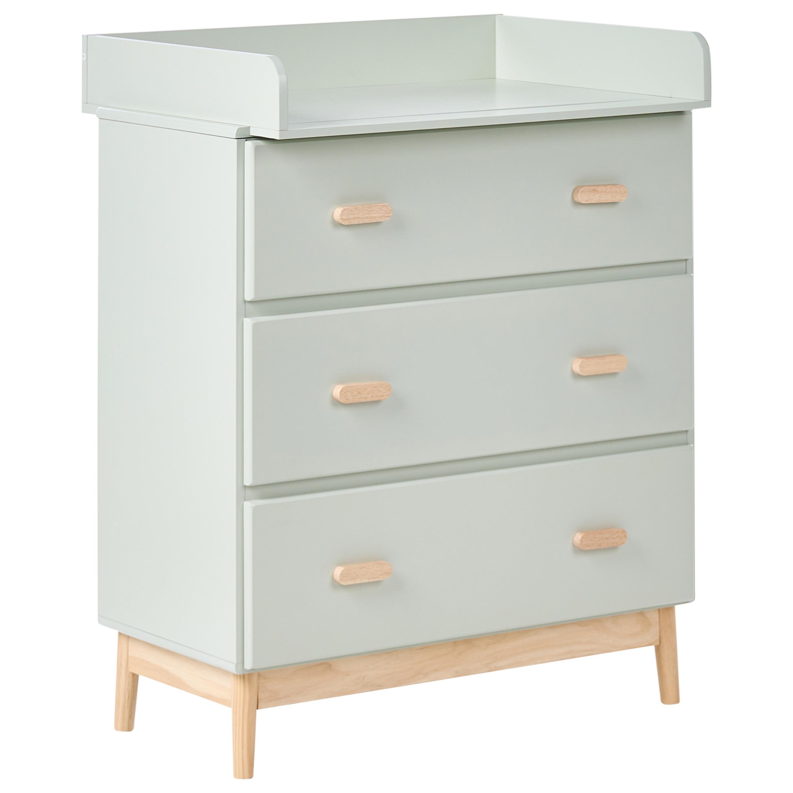 WICKELKOMMODE QUILPIE Hellgrün - Hellgrün, Holzwerkstoff (80/102/50cm) - Beliani