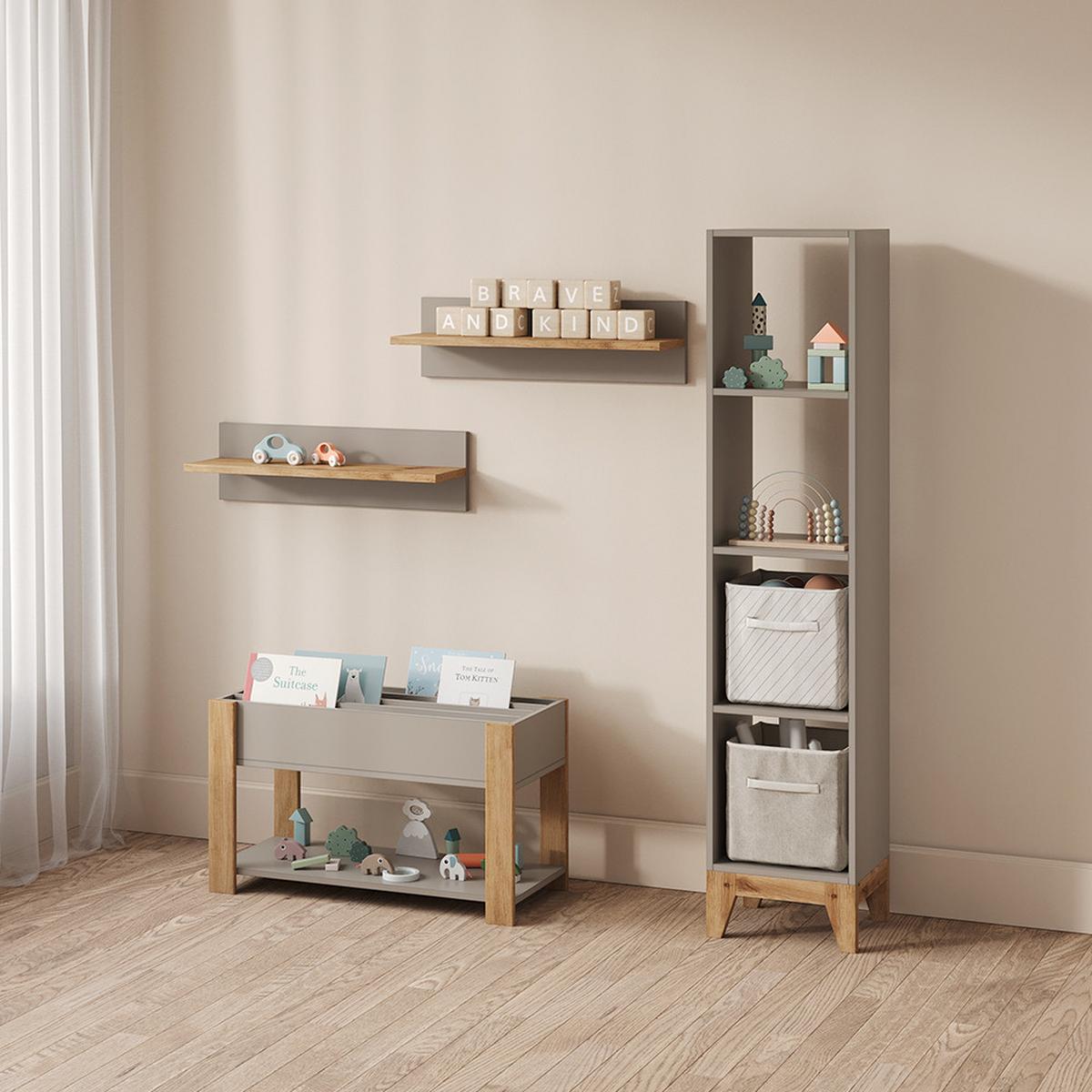 KINDERREGAL Mailo Cashmere/Artisan 80 x 46 cm - Kaschmir/Eiche Artisan, Holzwerkstoff (80/46/40cm) - Livinity®