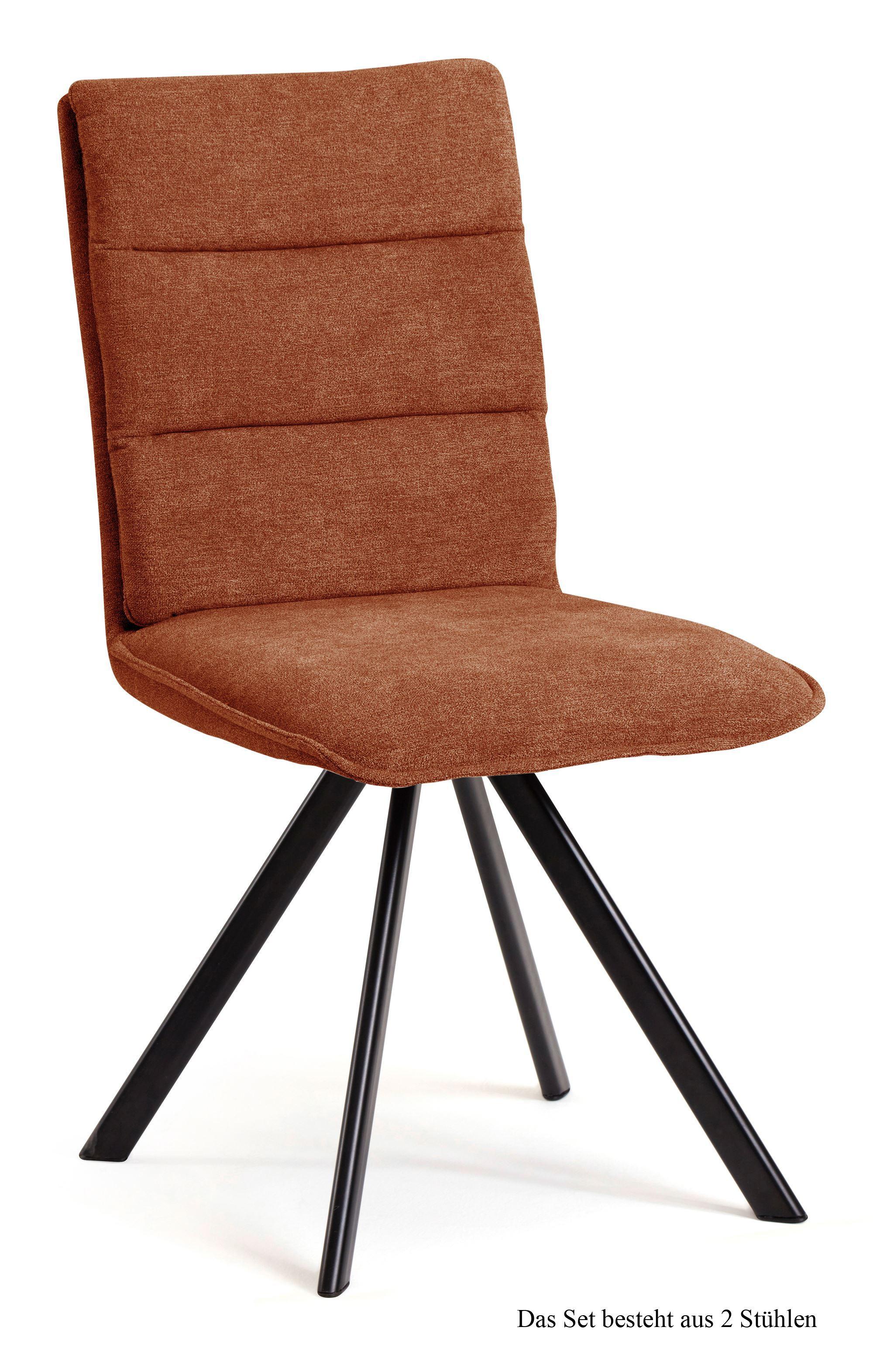ESSZIMMERSTUHL (2er-Set) Debbi 47x92x60 Schwarz/Cognac - Cognac/Schwarz, Kunststoff (60/92/47cm) - 58aufmkessel