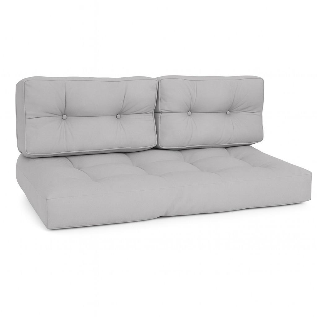 PALETTENKISSEN ECO Style Sitz 120x80x15cm Hellgrau + Rücken (2tlg) - Hellgrau, Textil (80/15/120cm) - Beautissu 