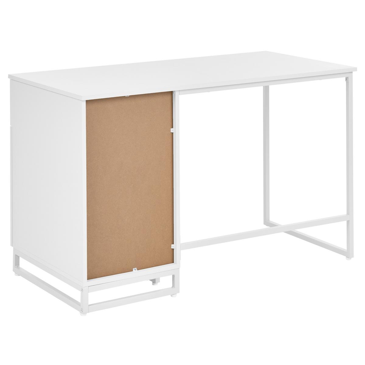 SCHREIBTISCH Weiß 120/60 cm Lexton - Weiß, Holzwerkstoff (60/120/75cm) - Beliani