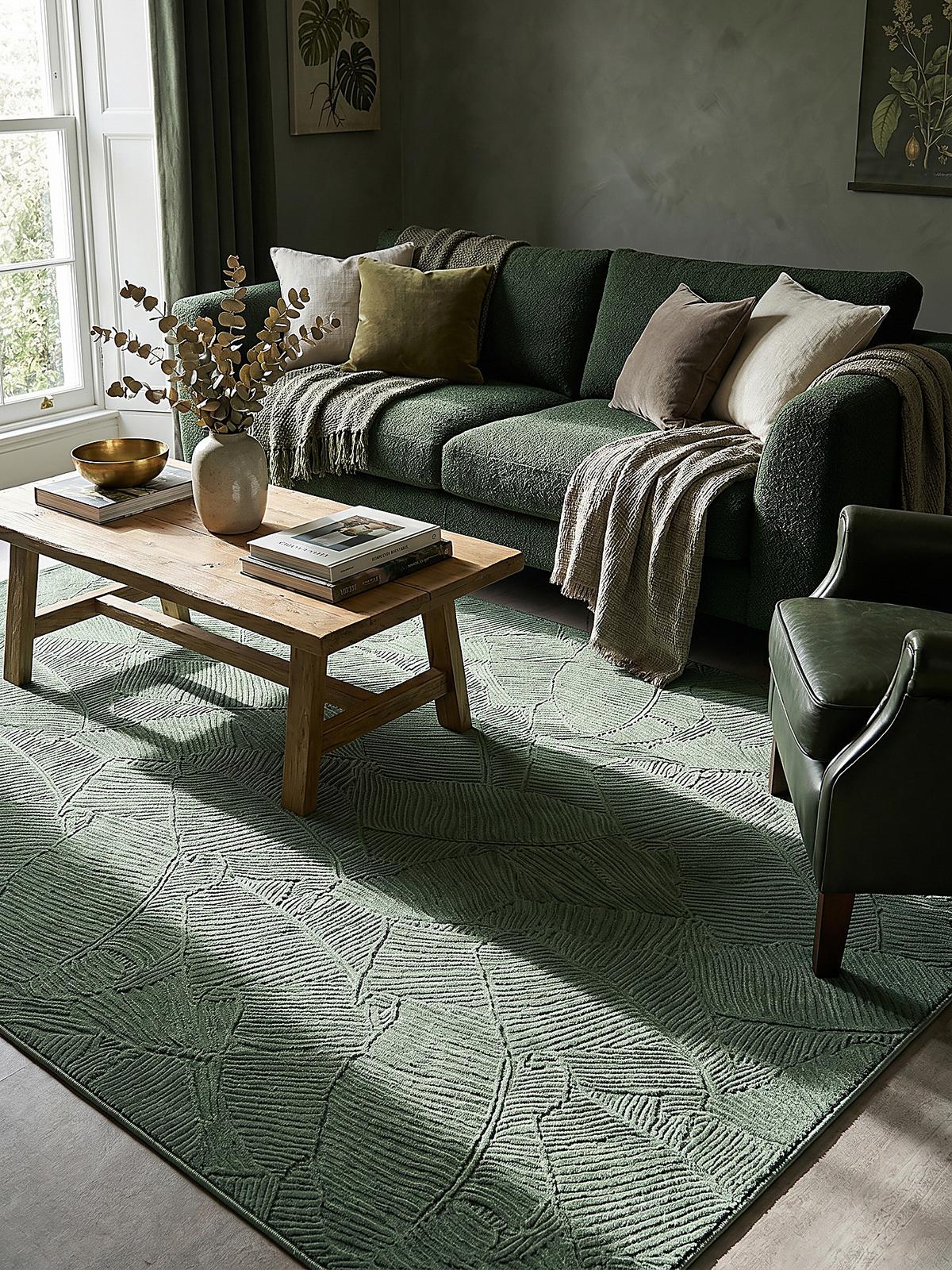 KURZFLORTEPPICH Antirutsch Abstrakt DALAR Polypropylen Waldgrün 120 x 160 cm - Grün, Textil (120/160cm) - KADIMA DESIGN
