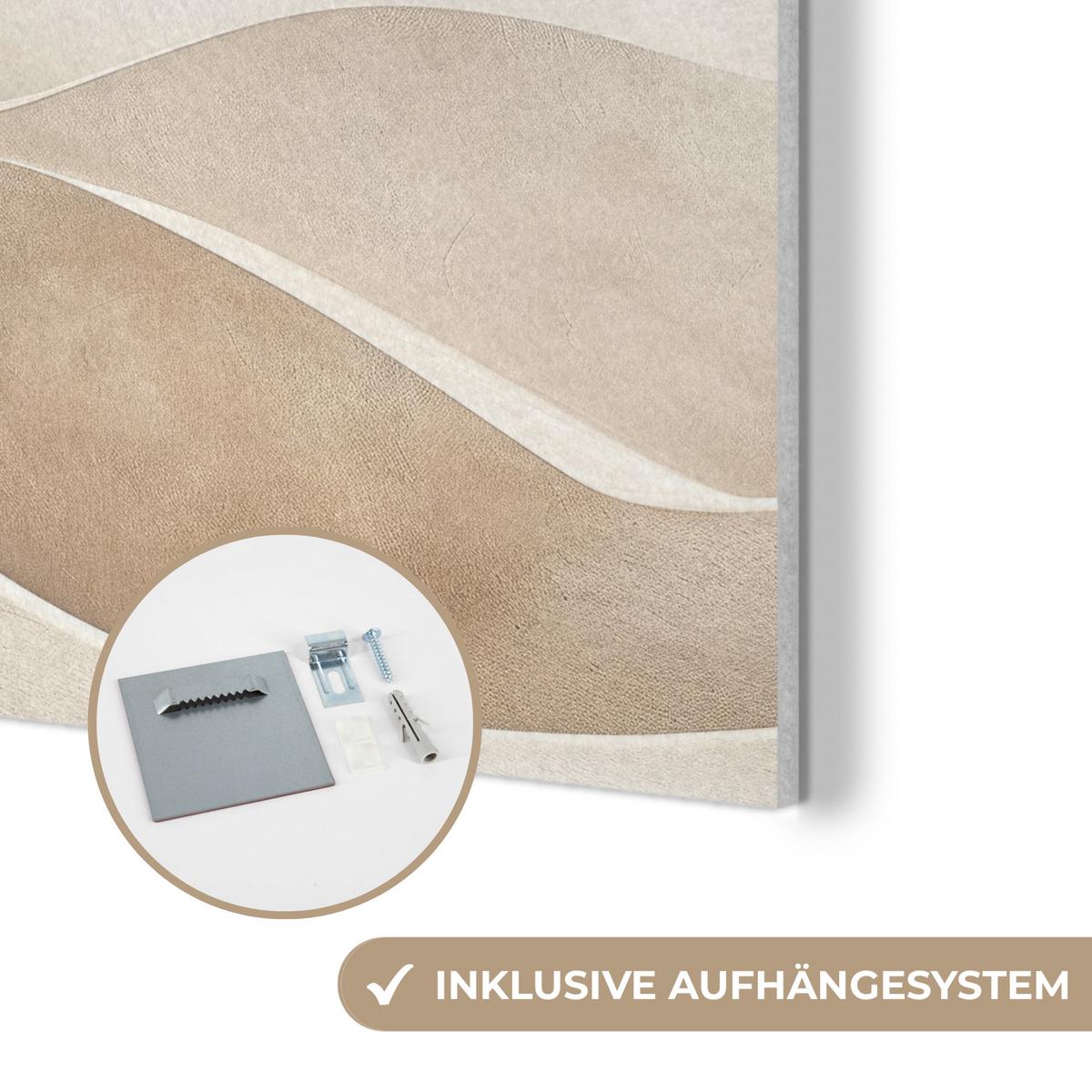 AKUSTIKBILD Beige - Natur - Abstrakt - Modern Wandbilder 60x60 cm - Beige, Kunststoff (60/60/0.9cm) - MuchoWow