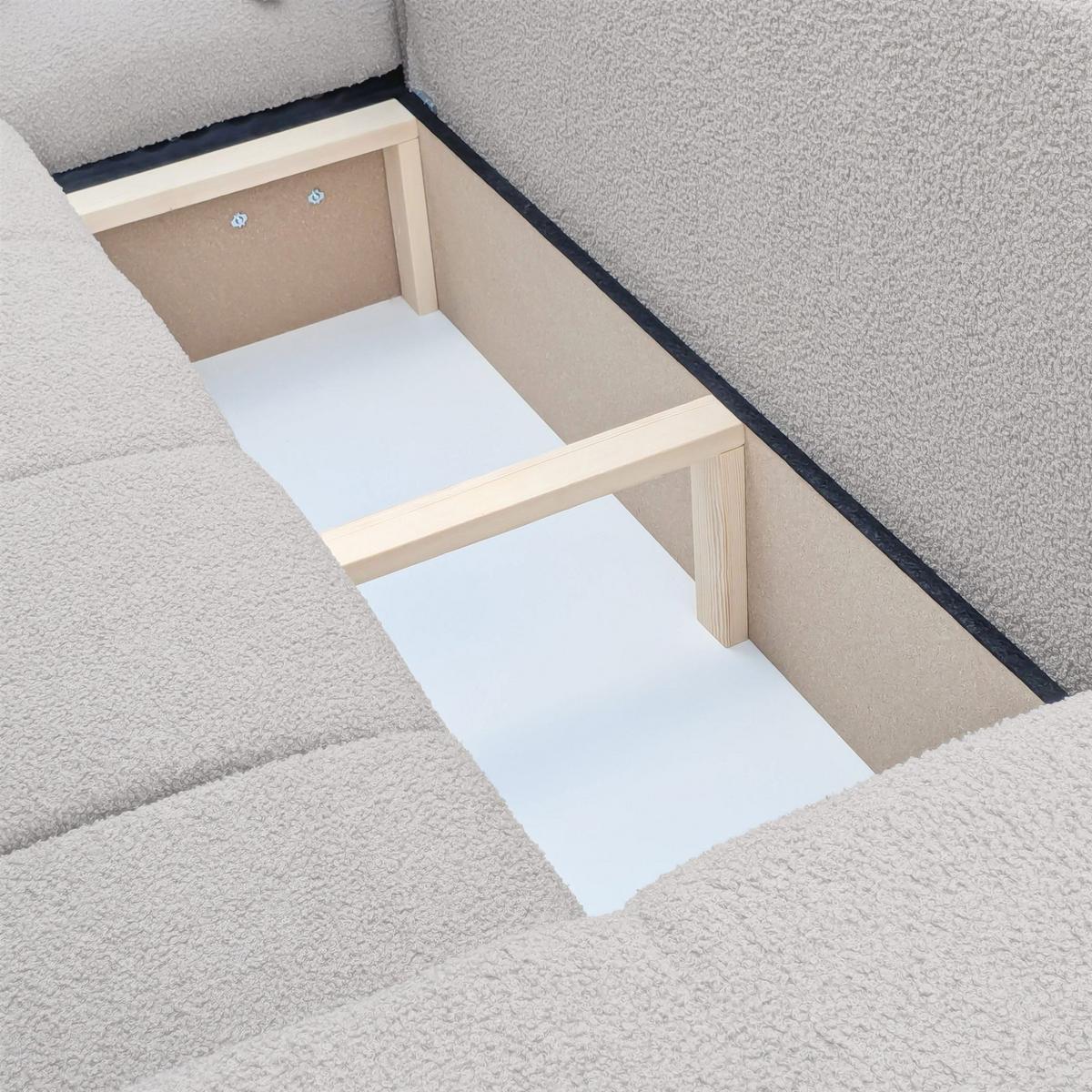 ECKSOFA Anabel Max Mit Schlaffunktion - Hellgrau, Holzwerkstoff/Textil (278/145cm) - Fun Möbel