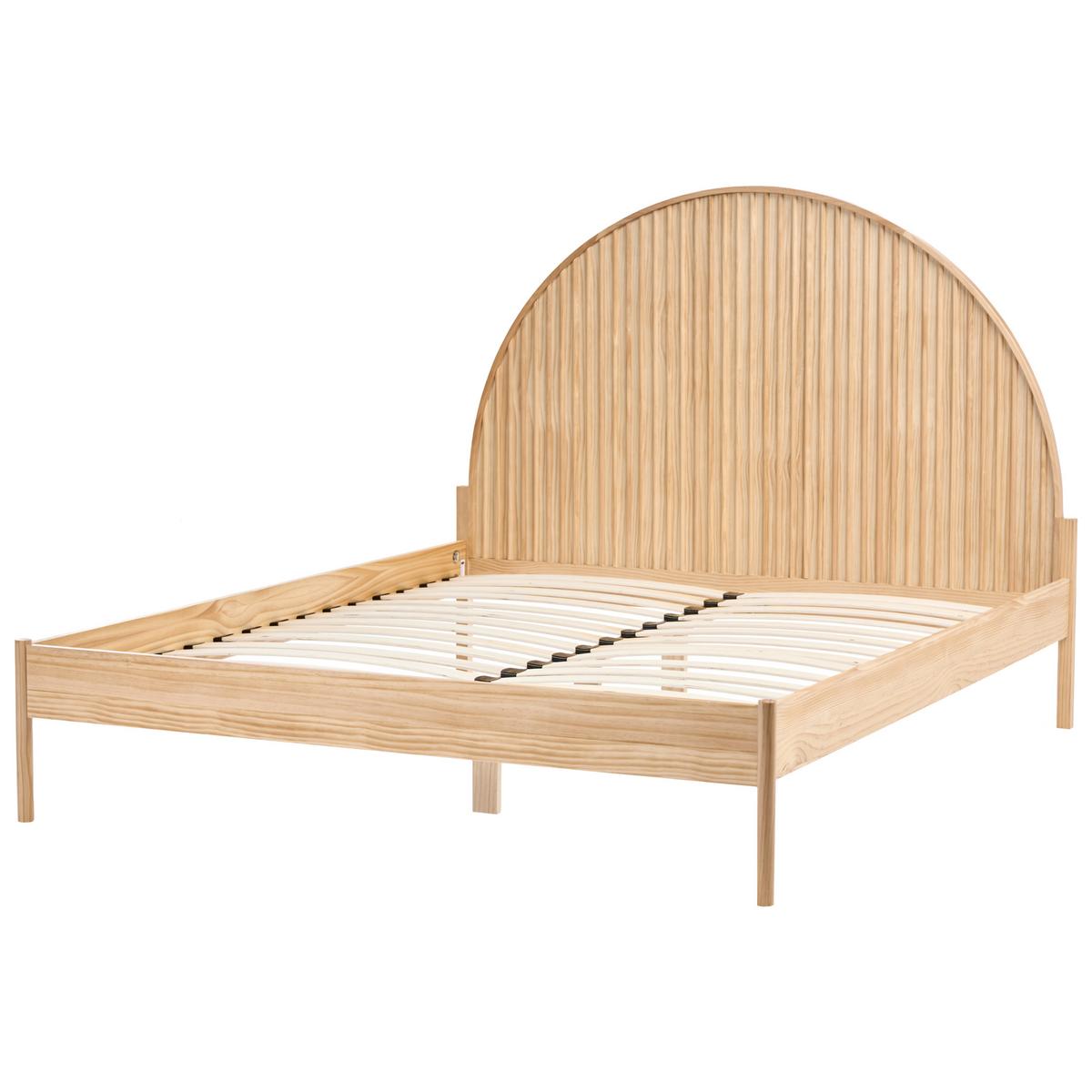 BETT mit Lattenrost 160/200 cm Kiefernholz Hellbraun Mascortel - Hellbraun, Holz (160/200cm) - Beliani