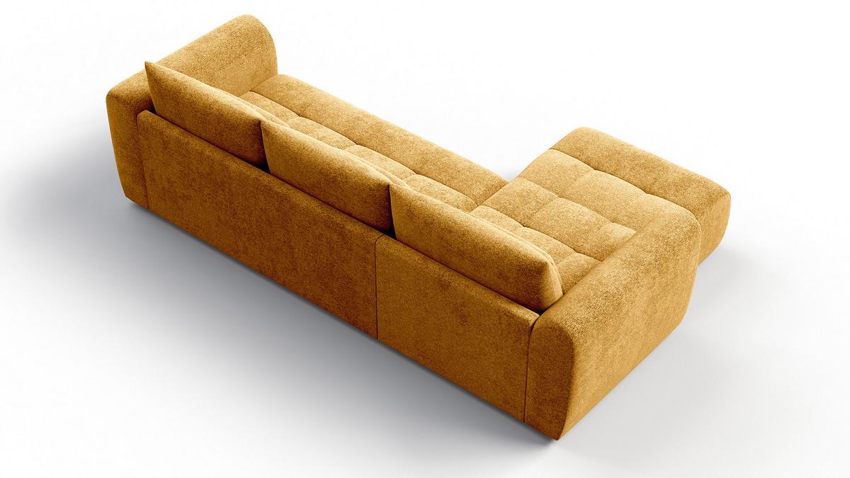 ECKSOFA SORENO 4-Sitzer, gelb - Gelb/Schwarz, Holz/Textil (293/171cm) - Wozimo