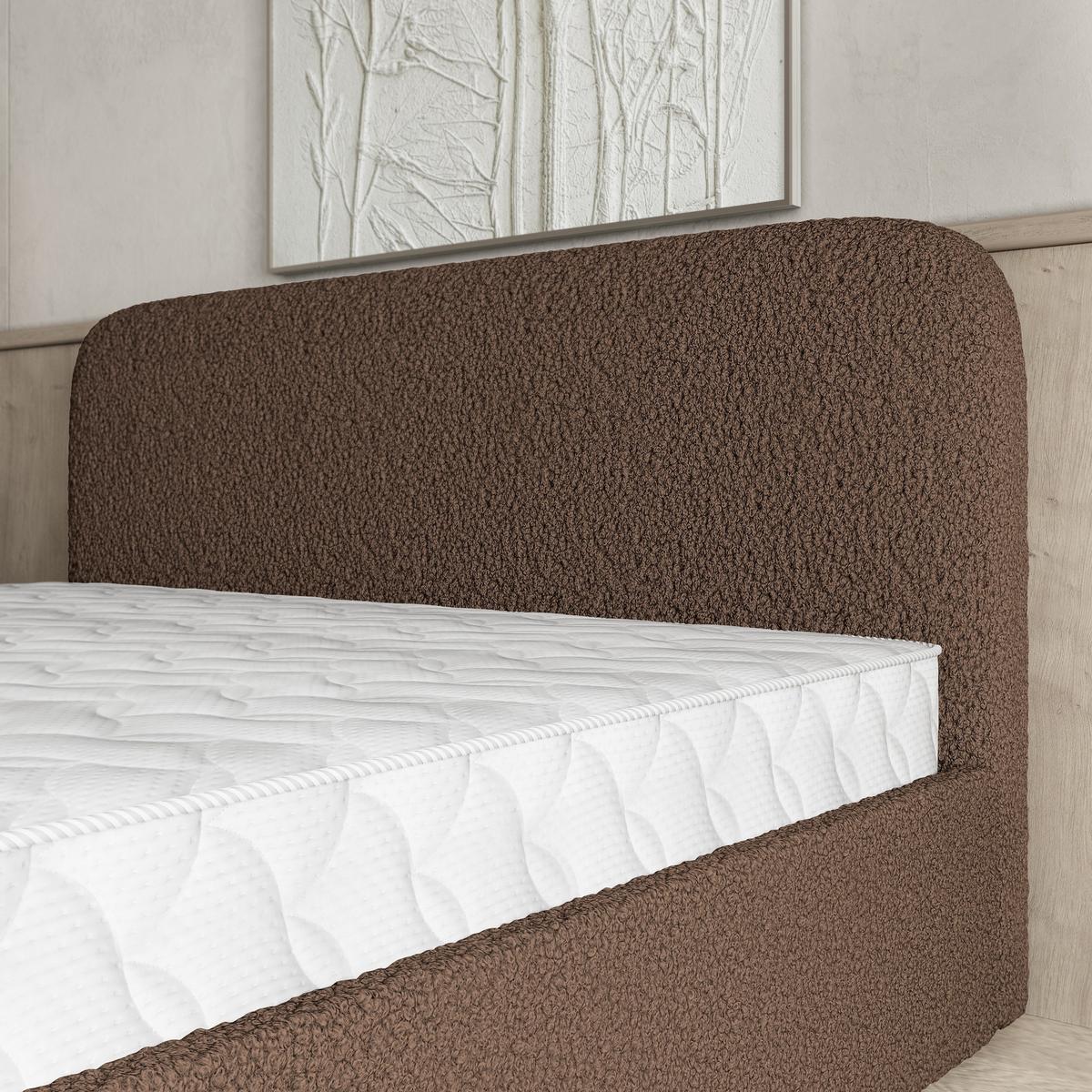 POLSTERBETT RENIVE 180x200 cm mit Bettkästen - Braun - Braun, Holz (180/200cm) - MASSENO