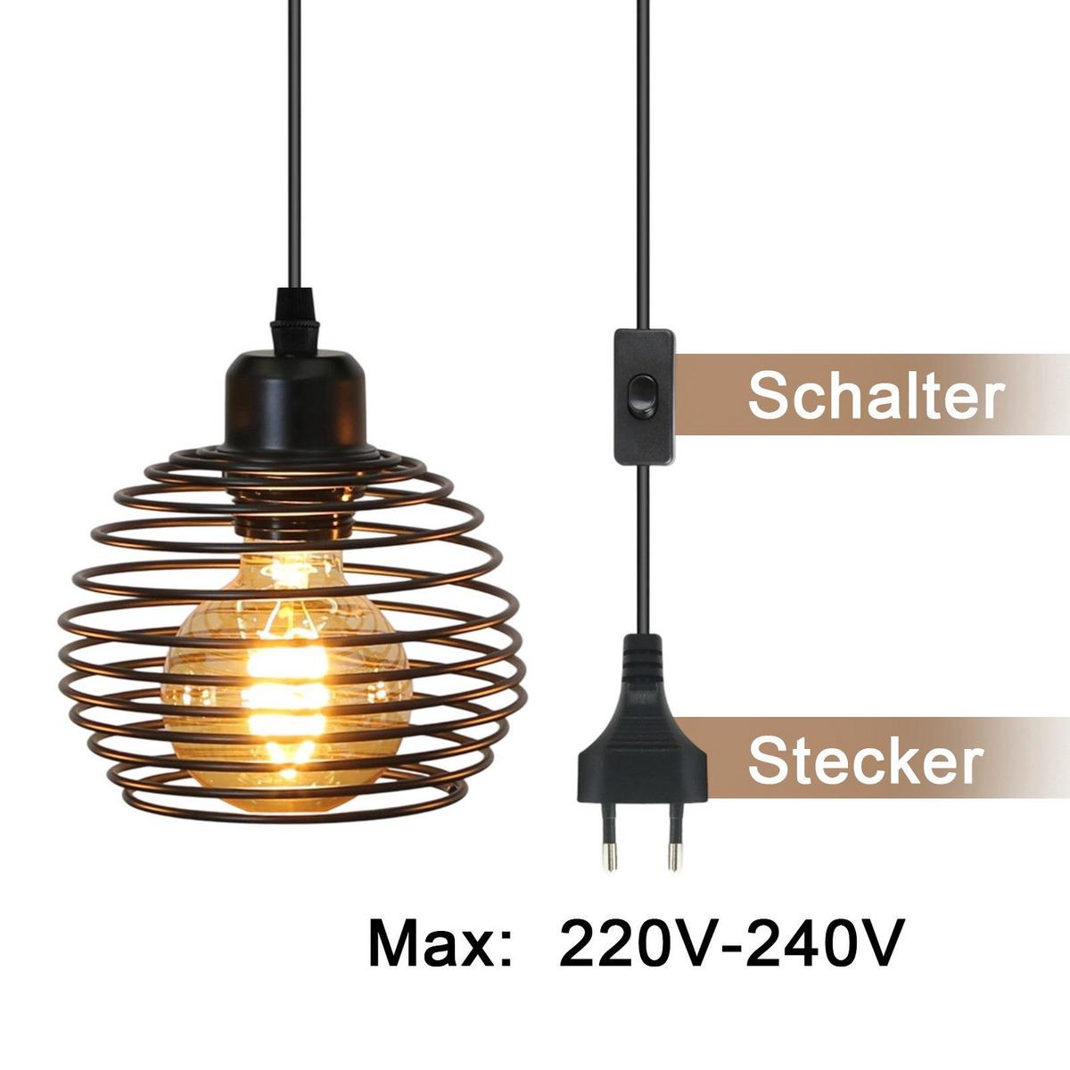 PENDELLEUCHTE BERNHARD Ⅲ 13/15/450 cm - Schwarz, Metall (13/15/450cm) - Nettlife