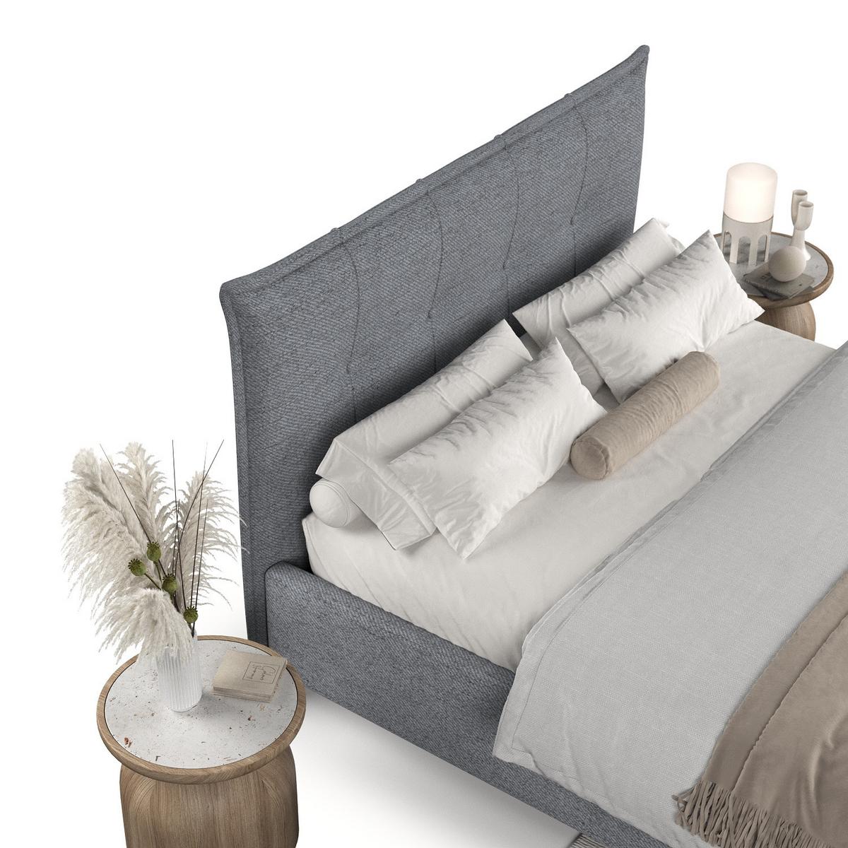 POLSTERBETT Plaza 120/200 cm Grau im Neve Stoff - Naturfarben/Grau, Holz/Holzwerkstoff (120/200cm) - AltaBeds