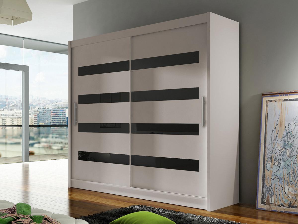 KLEIDERSCHRANK London XI - Kaschmir/Silberfarben, Holzwerkstoff/Kunststoff (180/215/58cm) - MIRJAN24