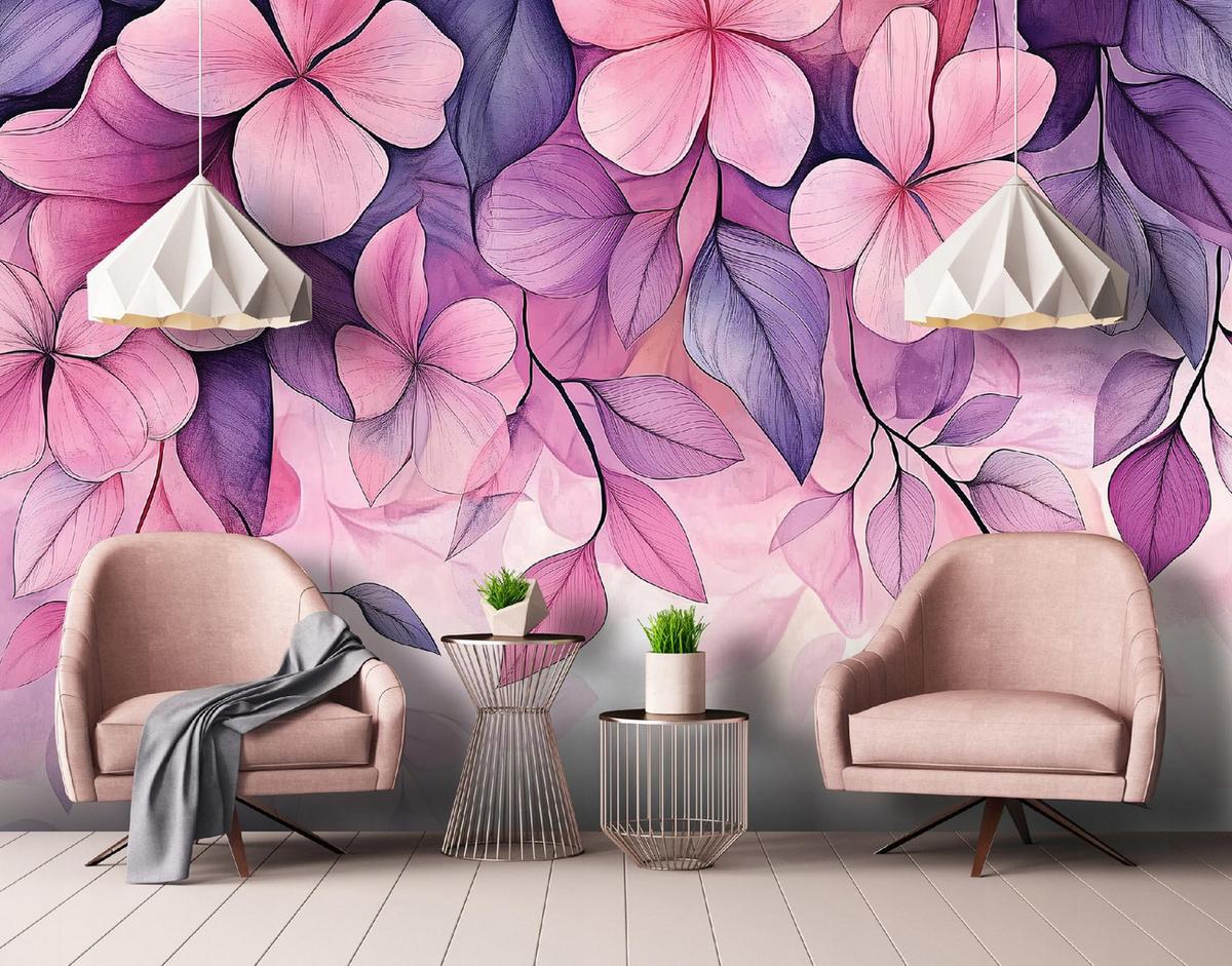 FOTOTAPETE Blumen Rosa Wohnzimmer Vlies Tapete 150x105 - Multicolor, Papier (150/105cm) - Wallarena