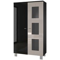 VITRINE Denjo Tür in Sandgrau Hochglanz - Sandfarben, Holzwerkstoff (71/129/35cm) - Vladon